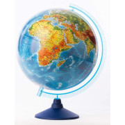 Alaysky Globe 25 cm Reljefni fizički i politički globus s LED pozadinskim osvjetljenjem EN naljepnice