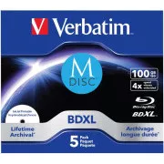 VERBATIM MDisc BDXL (pakiranje od 5) Jewel / 4x / 100 GB