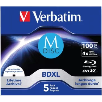 VERBATIM MDisc BDXL (pakiranje od 5) Jewel / 4x / 100 GB VERBATIM MDisc BDXL (pakiranje od 5) Jewel / 4x / 100 GB
