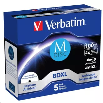 VERBATIM MDisc BDXL (pakiranje od 5) Jewel / 4x / 100 GB VERBATIM MDisc BDXL (pakiranje od 5) Jewel / 4x / 100 GB
