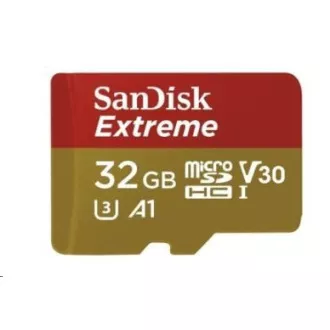 SanDisk MicroSDHC kartica 32GB Extreme (100MB/s, Class 10, UHS-I U3 V30) + adapter