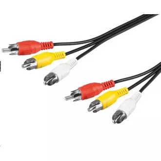 PremiumCord kabel 3x CINCH-3x CINCH M/M 2m