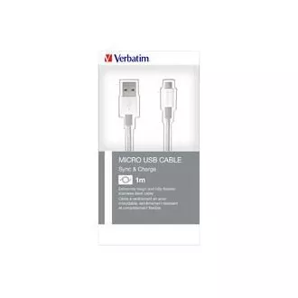 VERBATIM kabel Mirco B USB kabel za sinkronizaciju i punjenje 100 cm srebrna 48862 O2 naljepnica