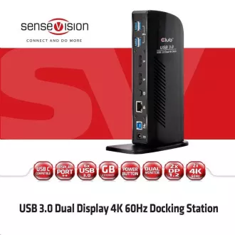 Club3D priključna stanica USB-A ili USB-C, 10u1 2xDP, 6xUSB, 1xRJ45, 1x3.5mm, crna Club3D priključna stanica USB-A ili USB-C, 10u1 2xDP, 6xUSB, 1xRJ45, 1x3.5mm, crna