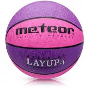 Košarkaška lopta MTR LAYUP veličina 4, ružičasto-ljubičasta