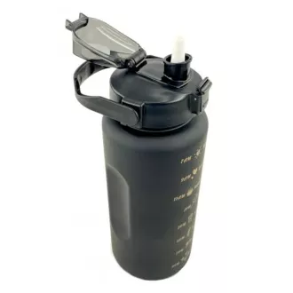 Motivacijska sportska boca 3 u 1, 2000 ml + 900 ml + 300 ml, crna