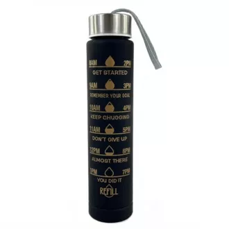 Motivacijska sportska boca 3 u 1, 2000 ml + 900 ml + 300 ml, crna