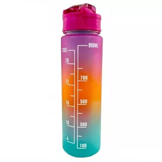 Motivacijska sportska boca 3 u 1, 2000 ml + 900 ml + 300 ml, crna