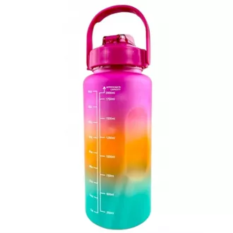 Motivacijska sportska boca 3 u 1, 2000 ml + 900 ml + 300 ml, crna