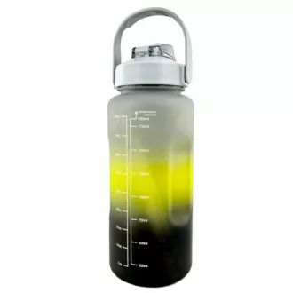 Motivacijska sportska boca 3 u 1, 2000 ml + 900 ml + 300 ml, crna