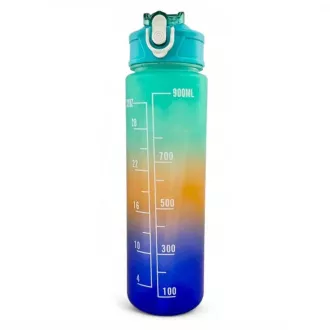 Motivacijska sportska boca 3 u 1, 2000 ml + 900 ml + 300 ml, crna