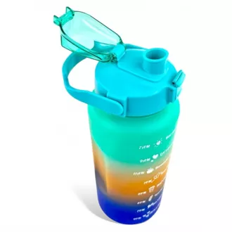 Motivacijska sportska boca 3 u 1, 2000 ml + 900 ml + 300 ml, crna