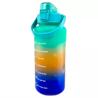 Motivacijska sportska boca 3 u 1, 2000 ml + 900 ml + 300 ml, crna