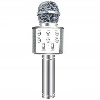 Karaoke bluetooth mikrofon sa zvučnikom, srebrne boje