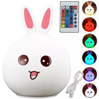 Dječja LED noćna svjetiljka RABBIT + RGB kontroler Dječja LED noćna svjetiljka RABBIT + RGB kontroler