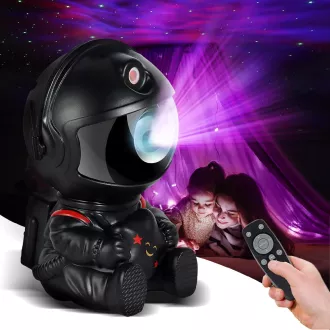 Zvjezdani noćni projektor s daljinskim upravljačem - ASTRONAUT - crni