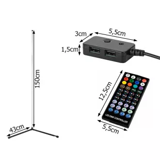 Kutna podna RGB LED lampa, s daljinskim upravljačem Kutna podna RGB LED lampa, s daljinskim upravljačem