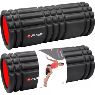 Valjak za masažu za fitness PURE 2 IMPROVE 33x15 cm, crni