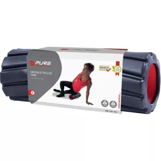 Valjak za masažu za fitness PURE 2 IMPROVE 36x14 cm, crni