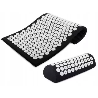 Akupresurna PREMIUM podloga za vježbanje s jastukom 67x42x2 cm, crna