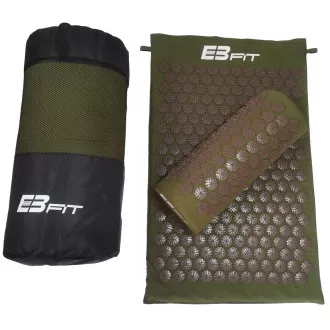 Akupresurna PREMIUM prostirka za vježbanje s jastukom 67x42x2 cm, kamuflažna kaki boja