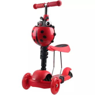 Dječji romobil 2 u 1 BABAMARA sa svjetlećim LED kotačima, crvene boje Dječji romobil 2 u 1 BABAMARA sa svjetlećim LED kotačima, crvene boje