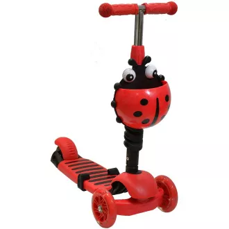 Dječji romobil 2 u 1 BABAMARA sa svjetlećim LED kotačima, crvene boje Dječji romobil 2 u 1 BABAMARA sa svjetlećim LED kotačima, crvene boje