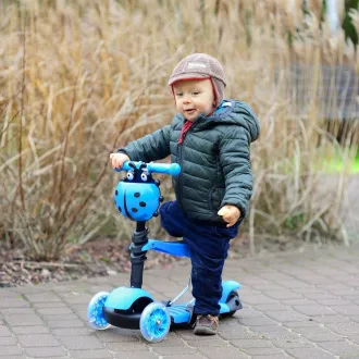 Dječji romobil 2 u 1 BABAMARA sa svjetlećim LED kotačima, plavi Dječji romobil 2 u 1 BABAMARA sa svjetlećim LED kotačima, plavi