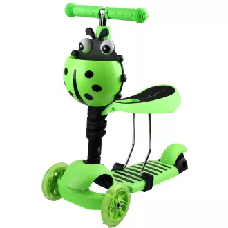 Dječji romobil 2 u 1 BABAMARA sa svjetlećim LED kotačima, zelene boje Dječji romobil 2 u 1 BABAMARA sa svjetlećim LED kotačima, zelene boje