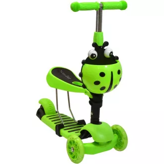 Dječji romobil 2 u 1 BABAMARA sa svjetlećim LED kotačima, zelene boje Dječji romobil 2 u 1 BABAMARA sa svjetlećim LED kotačima, zelene boje