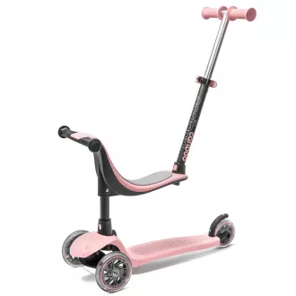 Dječji romobil na tri kotača Cariboo Twist 3 u 1 s LED kotačima, roza