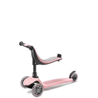 Dječji romobil na tri kotača Cariboo Twist 3 u 1 s LED kotačima, roza