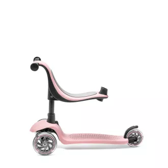 Dječji romobil na tri kotača Cariboo Twist 3 u 1 s LED kotačima, roza