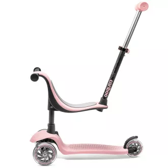Dječji romobil na tri kotača Cariboo Twist 3 u 1 s LED kotačima, roza