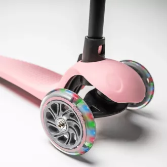 Dječji romobil na tri kotača Cariboo Twist 3 u 1 s LED kotačima, roza