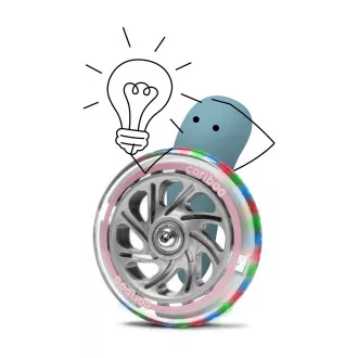 Dječji romobil na tri kotača Cariboo Twist 3 u 1 s LED kotačima, roza
