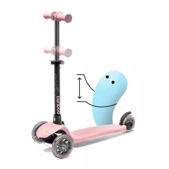 Dječji romobil na tri kotača Cariboo Twist 3 u 1 s LED kotačima, roza