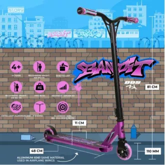 Freestyle skuter Story Bandit DOS Stunt, crno-ljubičasti