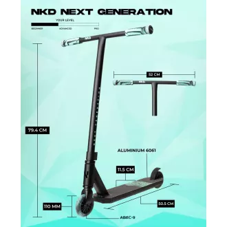 Freestyle skuter NKD Next Generation Stunt Scooter, Black-Mint