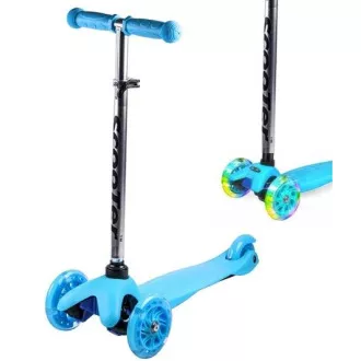 Skuter na tri kotača MINI SCOOTER sa svjetlećim kotačima, plavi