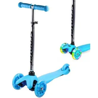 Skuter na tri kotača MINI SCOOTER sa svjetlećim kotačima, plavi - Raspakiran Skuter na tri kotača MINI SCOOTER sa svjetlećim kotačima, plavi - Raspakiran