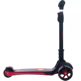 Dječji romobil na tri kotača Story 2u1 Deluxe sa svjetlećim kotačima mini romobil, crno-crveni
