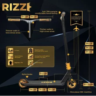 Freestyle skuter NKD Rizz Stunt, crno-zlatni Freestyle skuter NKD Rizz Stunt, crno-zlatni