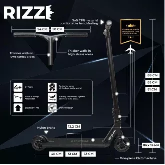 Freestyle skuter NKD Rizz Stunt, crni