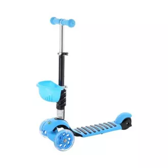 Dječji romobil na tri kotača MINI SCOOTER 2 u 1 sa svjetlećim LED kotačima, plavi Dječji romobil na tri kotača MINI SCOOTER 2 u 1 sa svjetlećim LED kotačima, plavi
