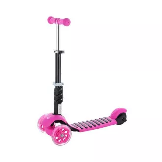 Dječji romobil na tri kotača MINI SCOOTER 2 u 1 sa svjetlećim LED kotačima, roza