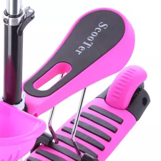 Dječji romobil na tri kotača MINI SCOOTER 2 u 1 sa svjetlećim LED kotačima, roza
