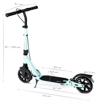 MOVINO X-Way sklopivi romobil s ručnom i nožnom kočnicom, svijetli mint