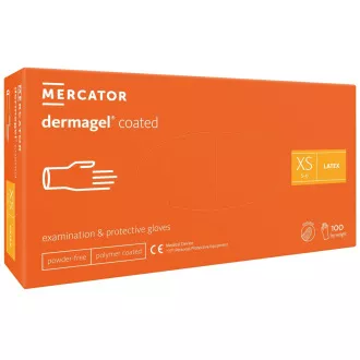 DERMAGEL COATED - Rukavice za tijelo bez pudera od lateksa, unutarnji sloj polimer, 100 kom, XS