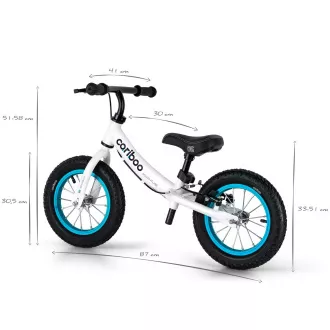 Dječji balansni bicikl MOVINO Cariboo ADVENTURE s kočnicom, 12'' napuhani kotači, bijelo-plavi Dječji balansni bicikl MOVINO Cariboo ADVENTURE s kočnicom, 12'' napuhani kotači, bijelo-plavi